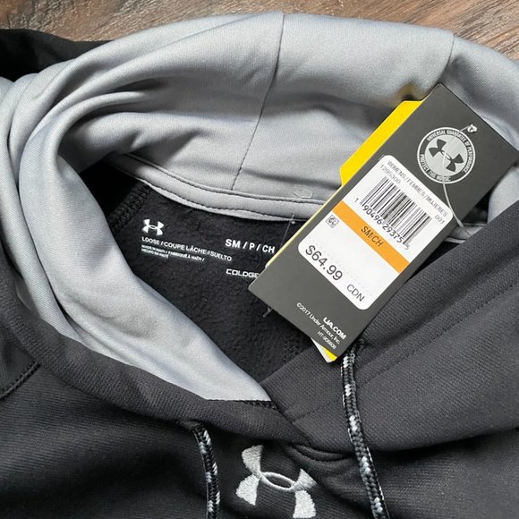Under Armour Small Black Cold Gear Hooded Sweatshirt - NWT - Picture 2 of 6